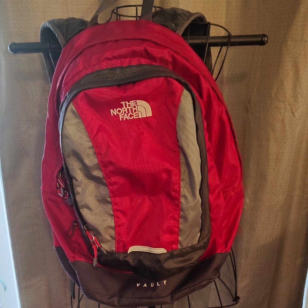 The North Face Red and Gray Vault Backpack
